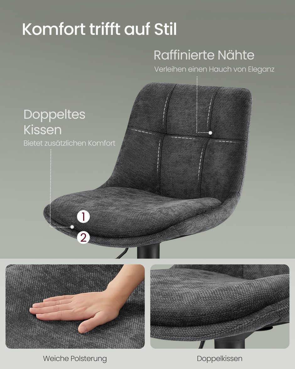 Höhenhöhe -Anpassbare Barsitze mit Rückenlehne und Fußstütze in Leigrijs