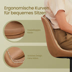 Barhocker - 2 - mit Rückenlehne - Karamell Brown