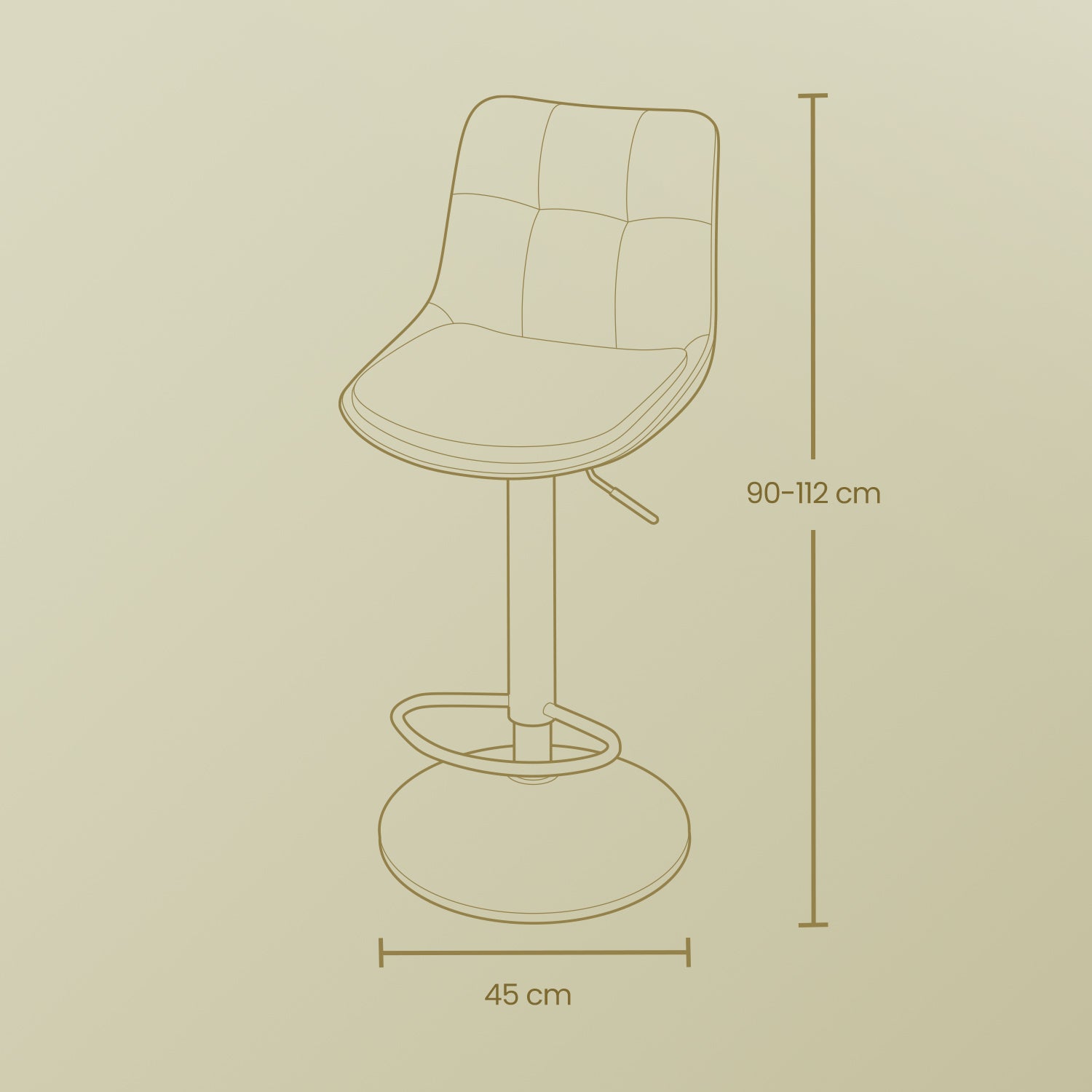 Barhocker - 2 - mit Rückenlehne - Karamell Brown