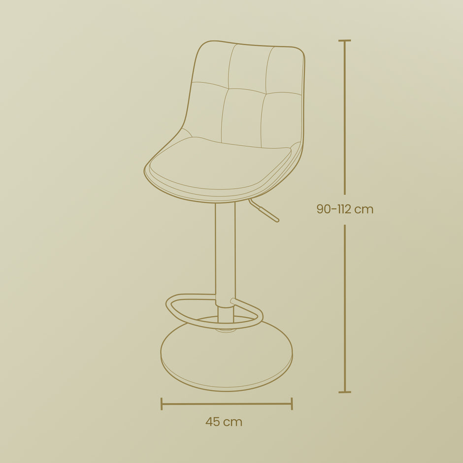Barhocker - 2 - mit Rückenlehne - Karamell Brown