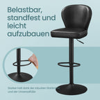 Stangenhocker - 2 - rotatierbar - mit Rückenlehne - Tinte schwarz