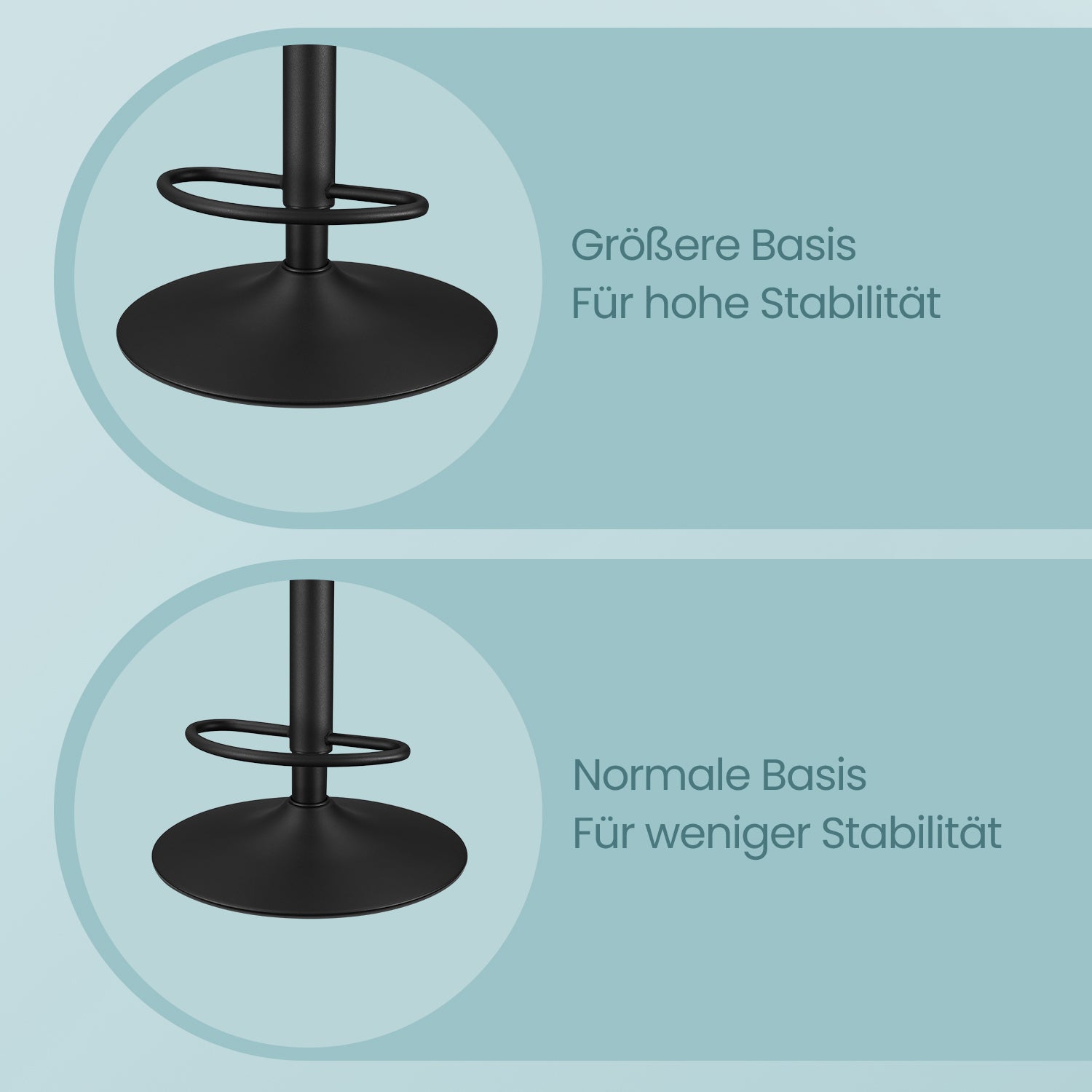 Stangenhocker - 2 - rotatierbar - mit Rückenlehne - Tinte schwarz