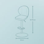 Stangenhocker - 2 - rotatierbar - mit Rückenlehne - Tinte schwarz