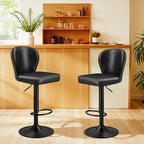 Stangenhocker - 2 - rotatierbar - mit Rückenlehne - Tinte schwarz