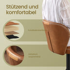 Barhocker - 2 - Rotatable - mit Rückenlehne - Karamellbraun