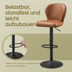 Barhocker - 2 - Rotatable - mit Rückenlehne - Karamellbraun