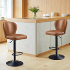 Barhocker - 2 - Rotatable - mit Rückenlehne - Karamellbraun