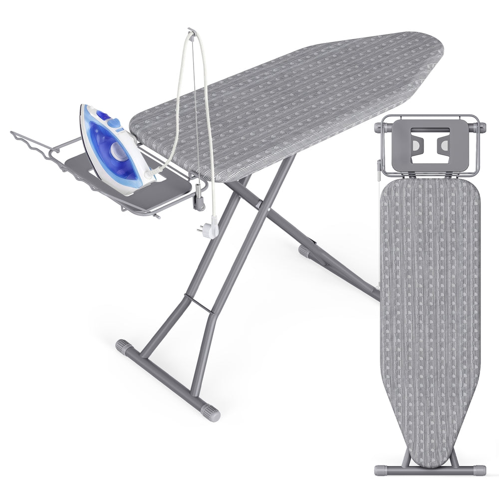 Strijkplank - 122 x 38 cm - In Hoogte Verstelbaar - Opvouwbaar - Grijs