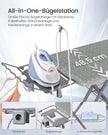 Strijkplank - Met Stopcontact en Ablage - In Hoogte Verstelbaar - Duifgrijs - 166 x 48,5 x 75-92 cm