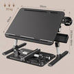 Laptoptafel - Opklapbaar - In Hoogte Verstelbaar - 56 x 40 cm - Zwart