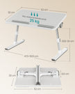 Laptoptafel - 52 x 30 cm - Met Lade - Aluminium Frame - Grijs