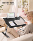 Laptoptafel voor op Bed – Aluminium – Met Lade en Tabletsleuf – 60 x 40 x 25 cm – Inktzwart