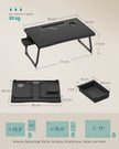 Laptoptafel voor op Bed – Inklapbaar – Met Lade – 60 x 40 x 27 cm – Inktzwart