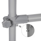 Kleiderregal an Rädern - Doppelstange - Ausziehbar - max. Belastungskapazität 70 kg - schwarz