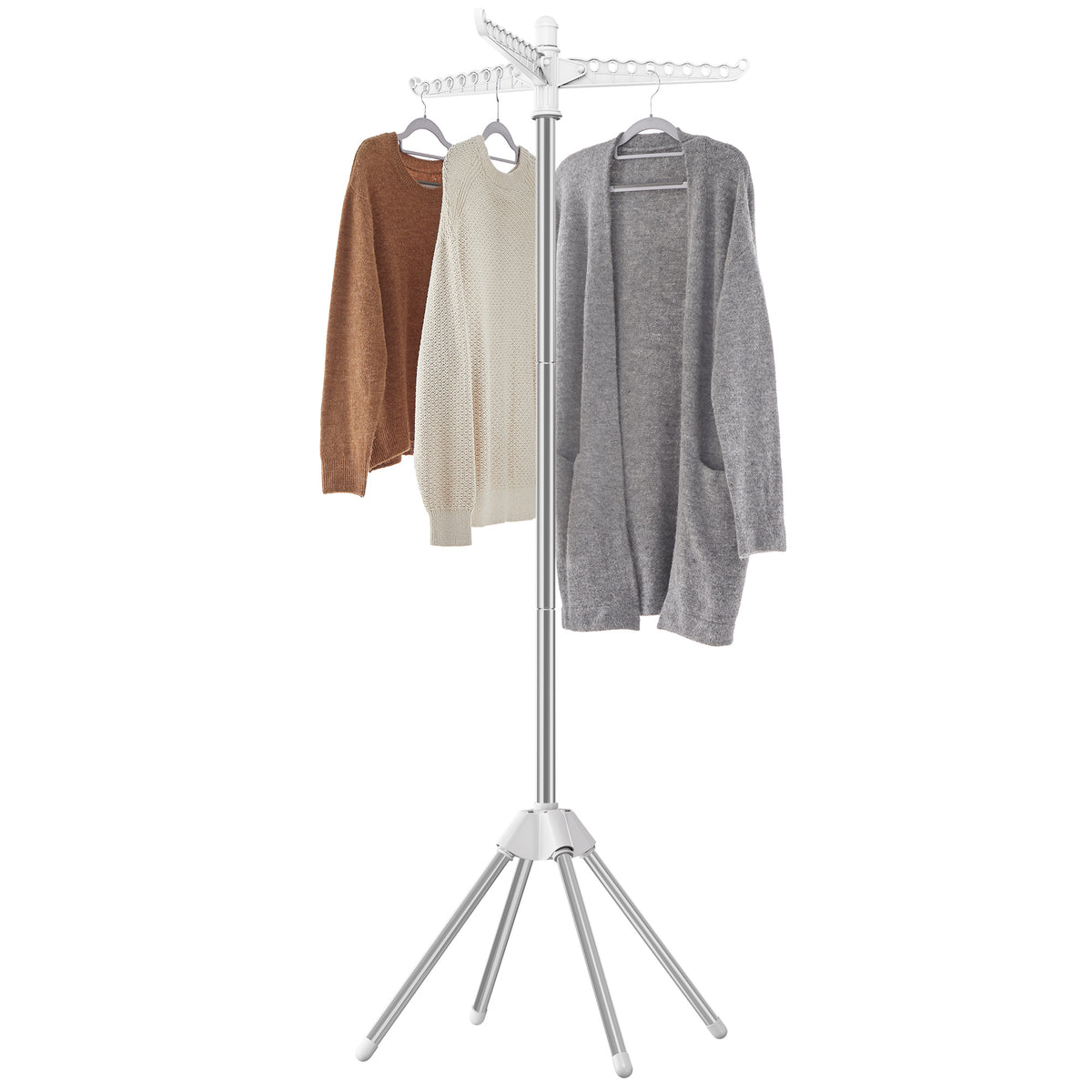 Droogmolen – Inklapbaar – 3 Draaibare Armen – RVS – Wit