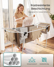 Wasrek - Inklapbaar van Staal - Ruimtebesparend - Wit - 47 x 150 x 91 cm