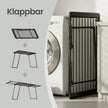 Wasdroogrek - 62,5 x (113,5-200) x 90 cm - 22 m² droogoppervlak - uitschuifbare zijvleugels - opvouwbaar - zwart - maximale draagkracht 24 kg