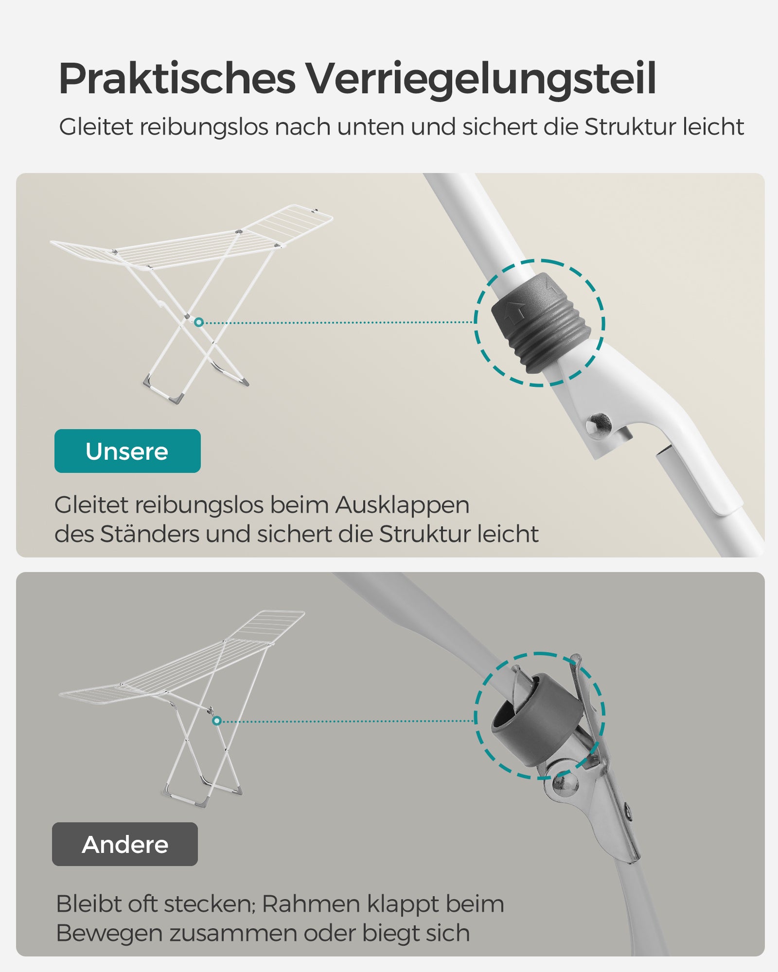 Faltbarer Standtrockner - für Innen- und Freien im Freien