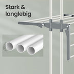 Trocknerständer - faltbares Waschregal - 173 cm hoch - Edelstahl - Grau