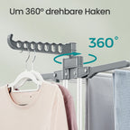 Trocknerständer - faltbares Waschregal - 173 cm hoch - Edelstahl - Grau