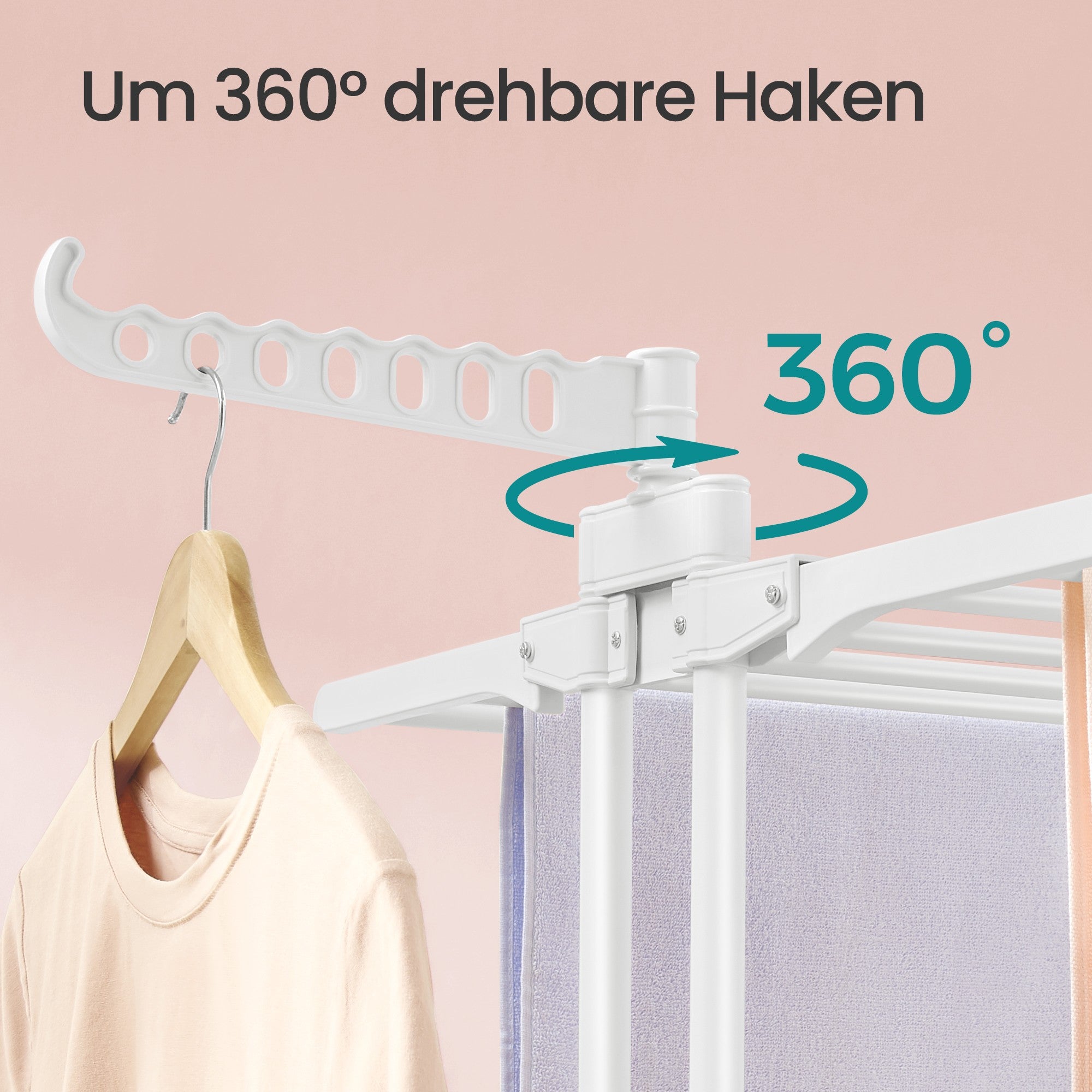 Bekleidungsregal - Draogk 4 Level - Ausleitbares Waschregal mit Flügeln - Grau