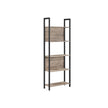 Buchregal - Wohnzimmerschrank - Holzbretter - Metallrahmen - Brown