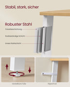 Bücherregal 5 Ebenen Industrial natürliche Eichenfarbe Matt White