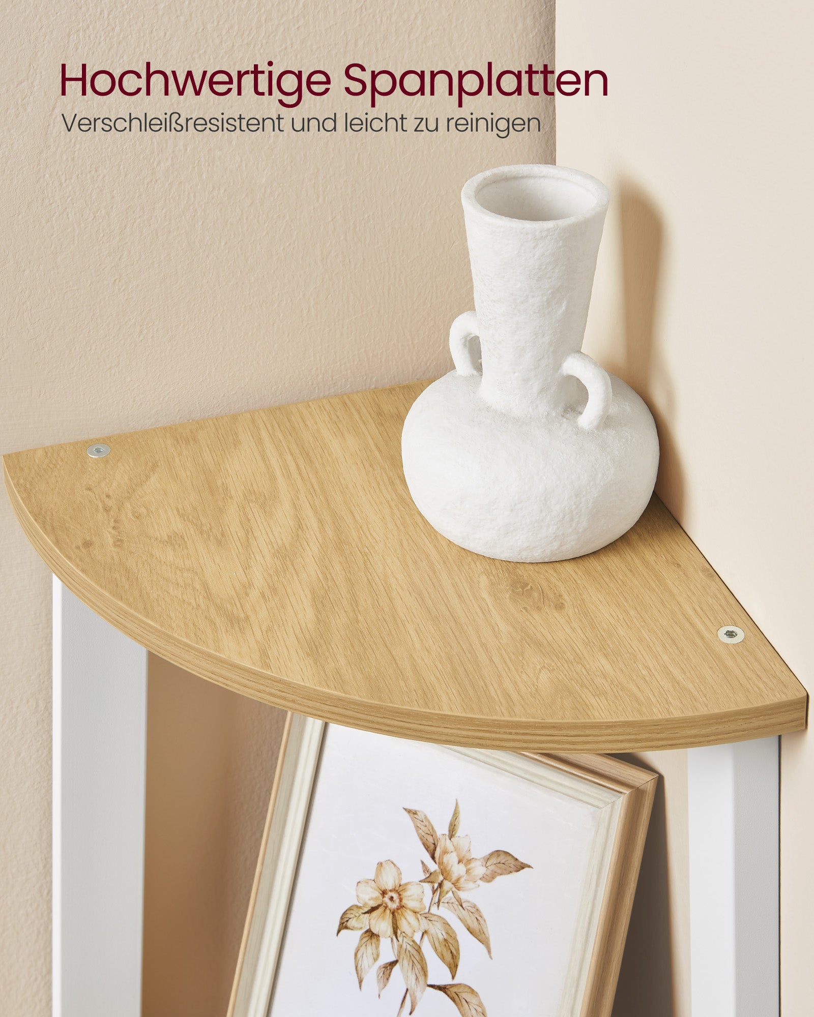 Bücherregal 5 Ebenen Industrial natürliche Eichenfarbe Matt White