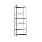 Wohnzimmerschrank - Buchregal - mit 6 Levels - Metallrahmen - Brown