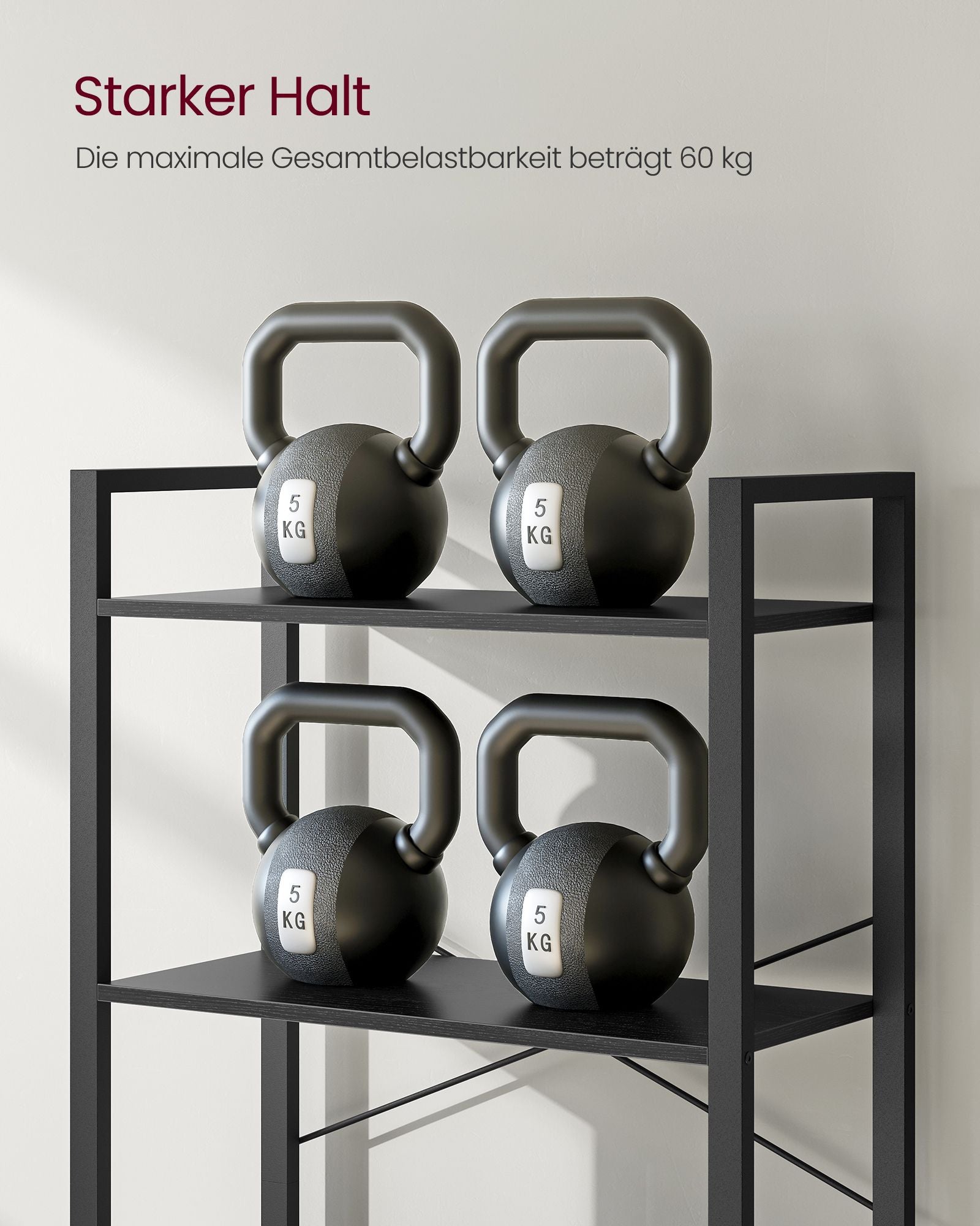 Bücherregal - 6 Schichten - mit Stahlrahmen