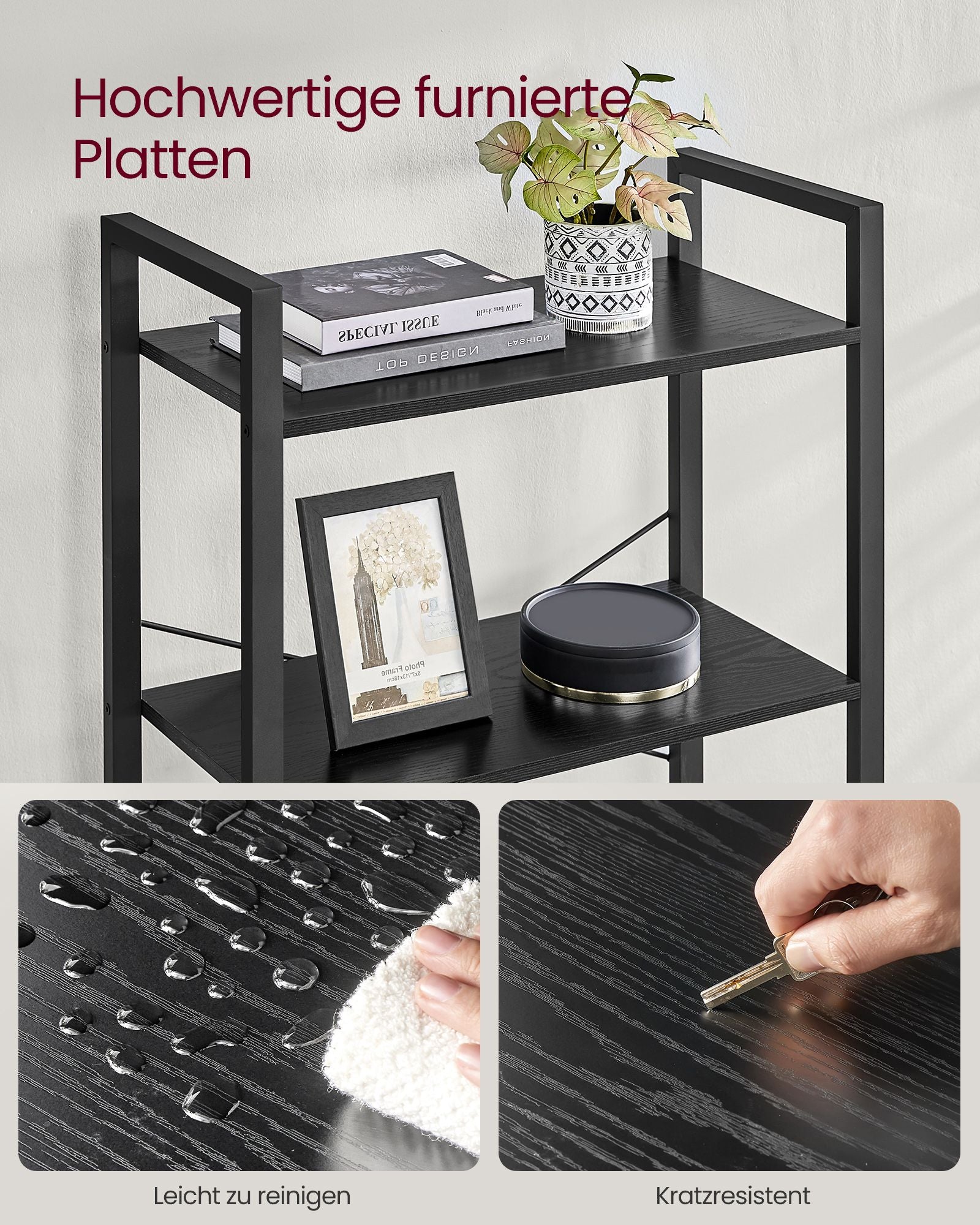 Bücherregal - 6 Schichten - mit Stahlrahmen