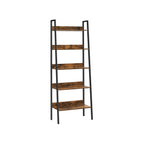 Bücherregal - Wohnzimmerschrank - mit 5 Levels - Metallrahmen - Brown