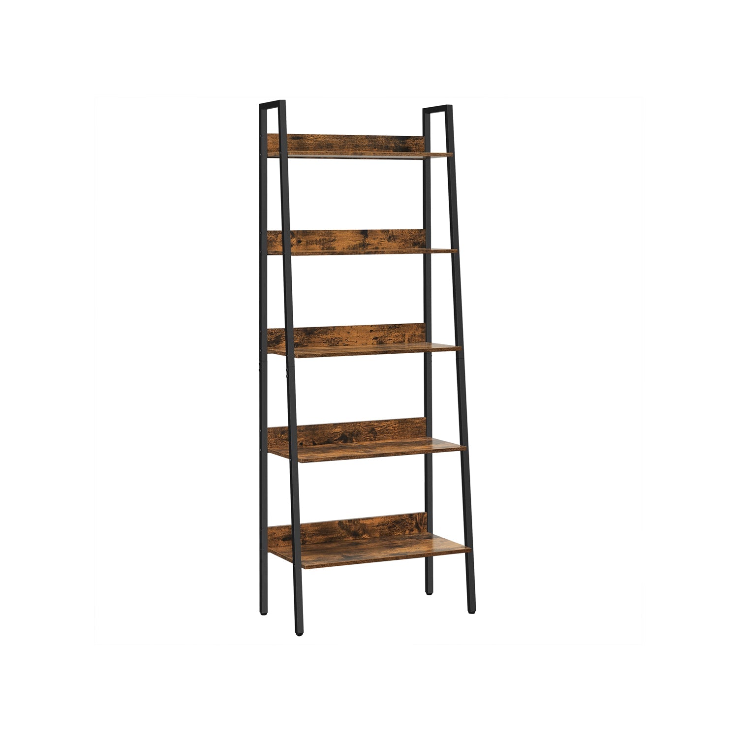Bücherregal - Wohnzimmerschrank - mit 5 Levels - Metallrahmen - Brown