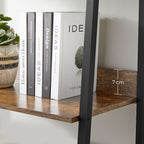Bücherregal - Wohnzimmerschrank - mit 5 Levels - Metallrahmen - Brown