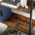 Bücherregal - Wohnzimmerschrank - mit 5 Levels - Metallrahmen - Brown