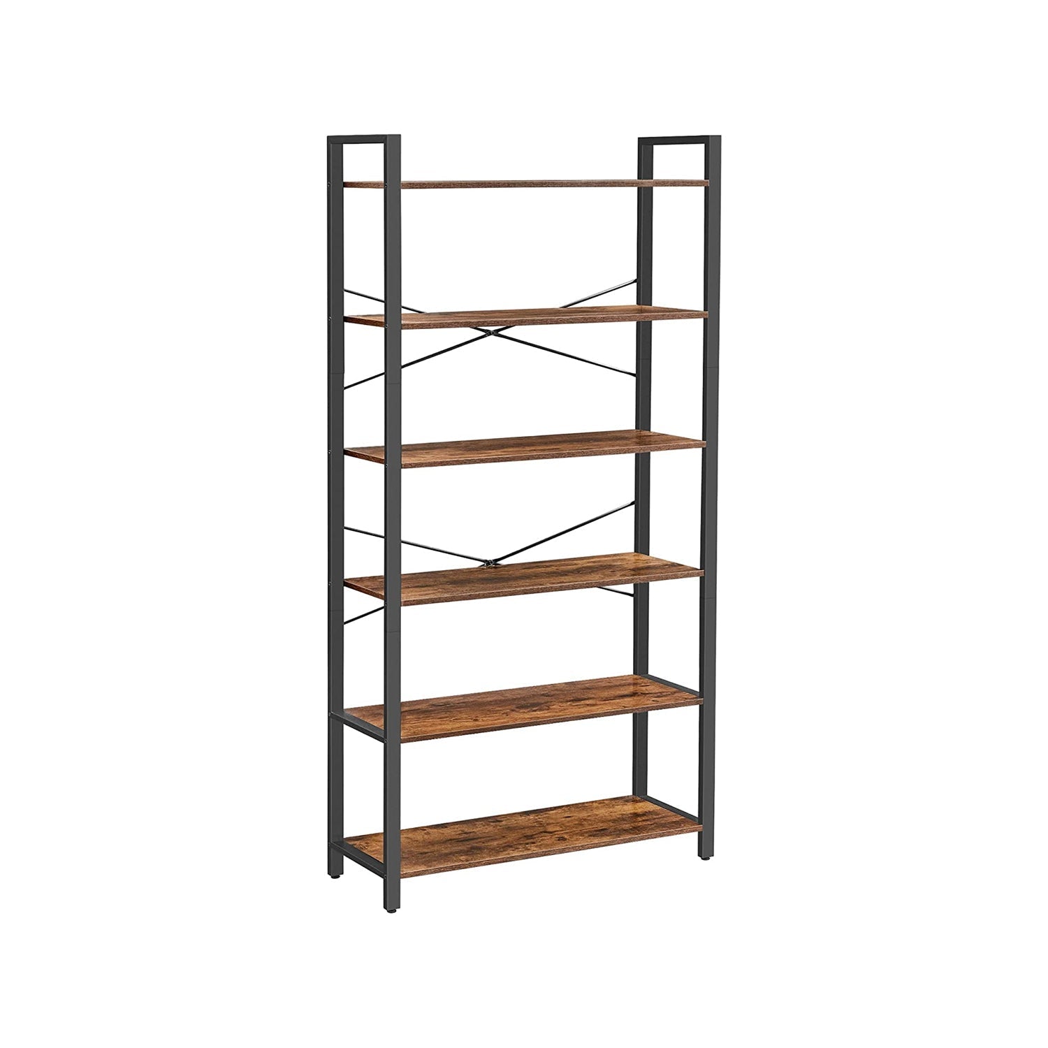Bücherregal - 6 Level - 30 x 120 x 172,5 cm - Vintage Brown / Schwarz