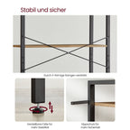 Bücherregal-6-Level-30 x 80 x 186 cm-Dark-Walnuss-Schwarz