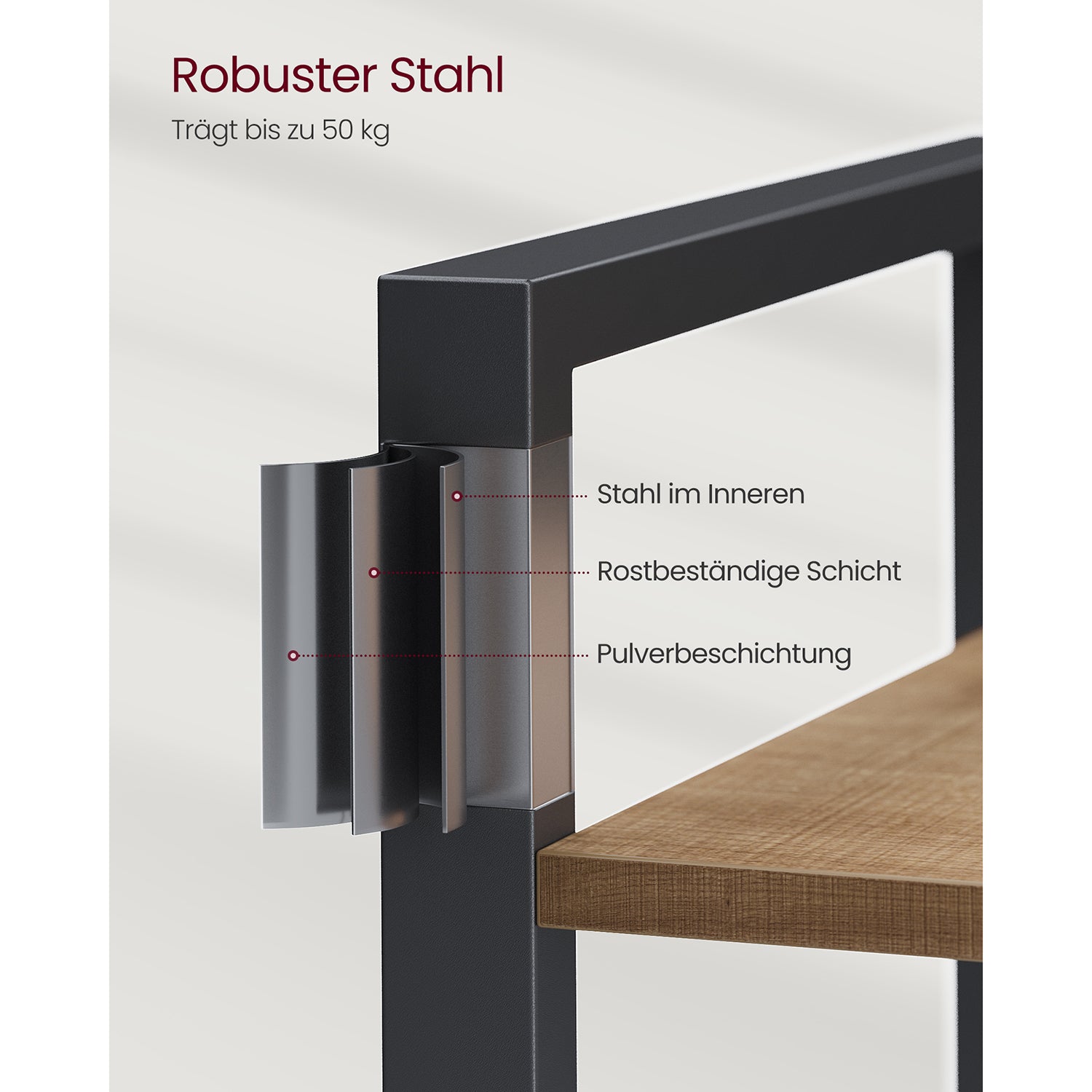 Bücherregal-6-Level-30 x 80 x 186 cm-Dark-Walnuss-Schwarz