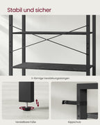 Bücherregal-6-Level-Industrial Design-Ebony-Zwart-Inktzwart