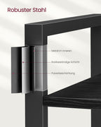 Bücherregal-6-Level-Industrial Design-Ebony-Zwart-Inktzwart
