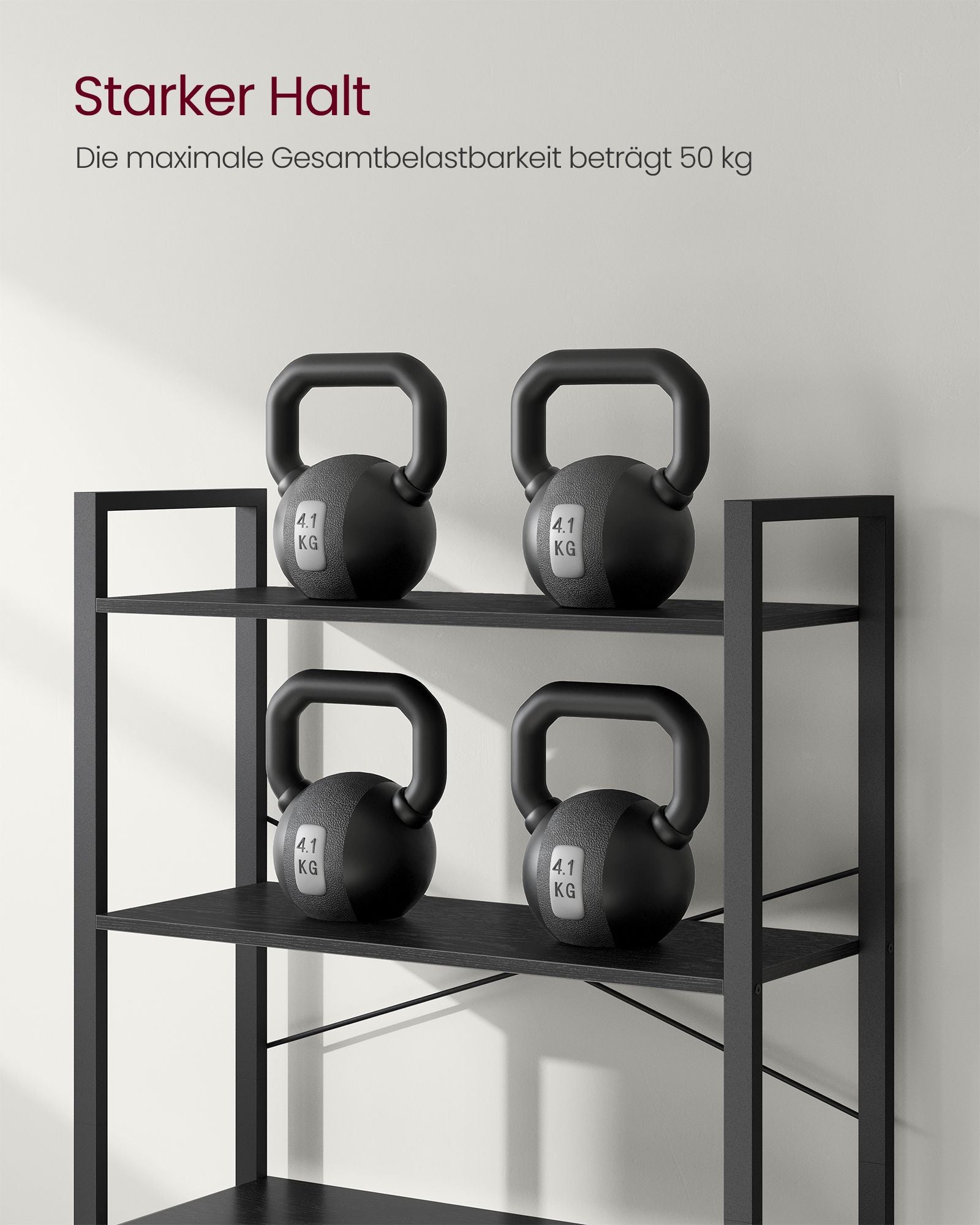 Bücherregal-6-Level-Industrial Design-Ebony-Zwart-Inktzwart