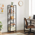 Bücherregal - Wandschrank - Wohnzimmerschrank - Vintage Brown/Schwarz