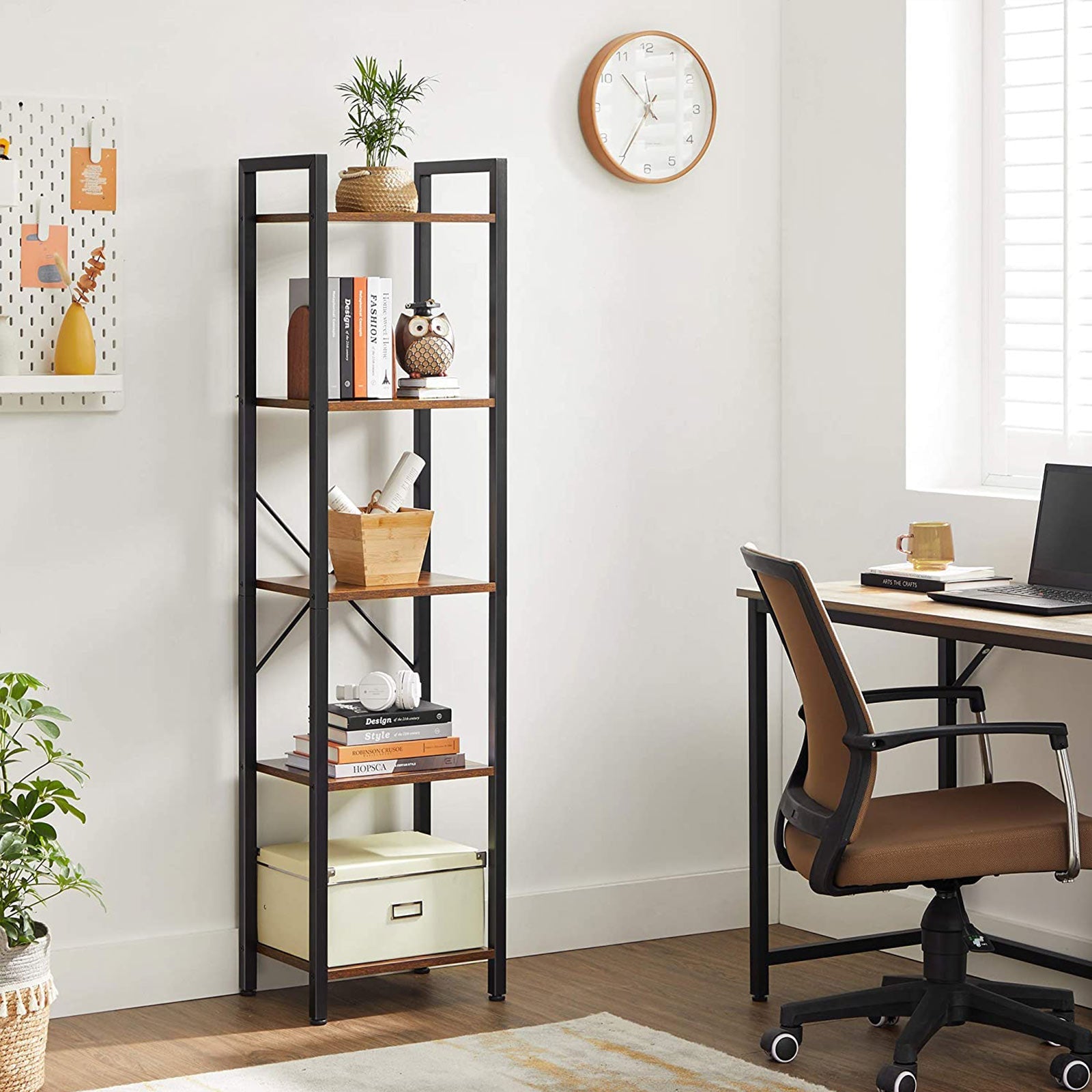 Bücherregal - Wandschrank - Wohnzimmerschrank - Vintage Brown/Schwarz