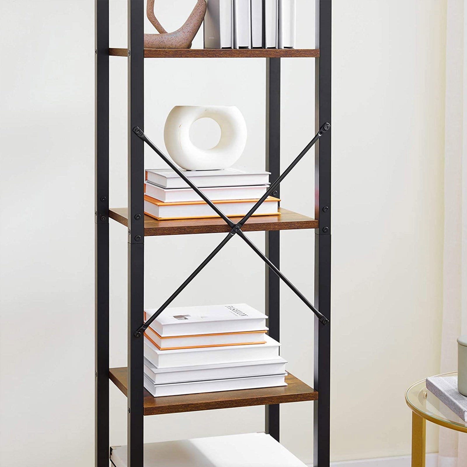 Bücherregal - Wandschrank - Wohnzimmerschrank - Vintage Brown/Schwarz