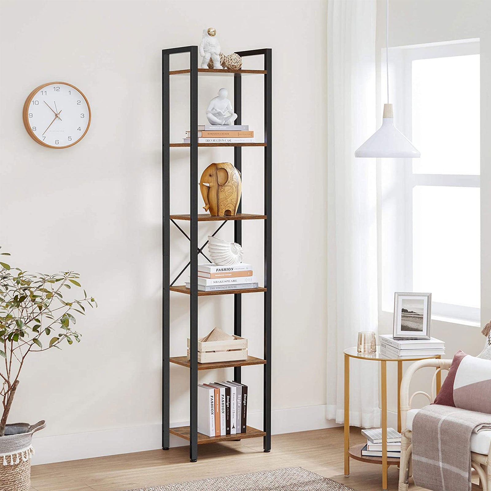Bücherregal - Lagerschrank - Wohnzimmerschrank - Dekoret - Vintage Brown/Schwarz