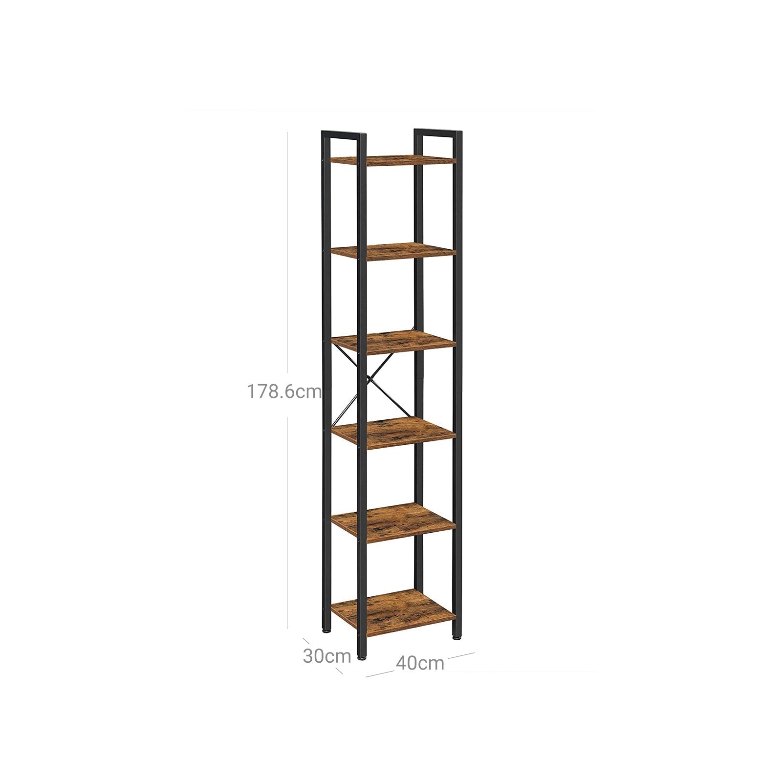 Bücherregal - Lagerschrank - Wohnzimmerschrank - Dekoret - Vintage Brown/Schwarz