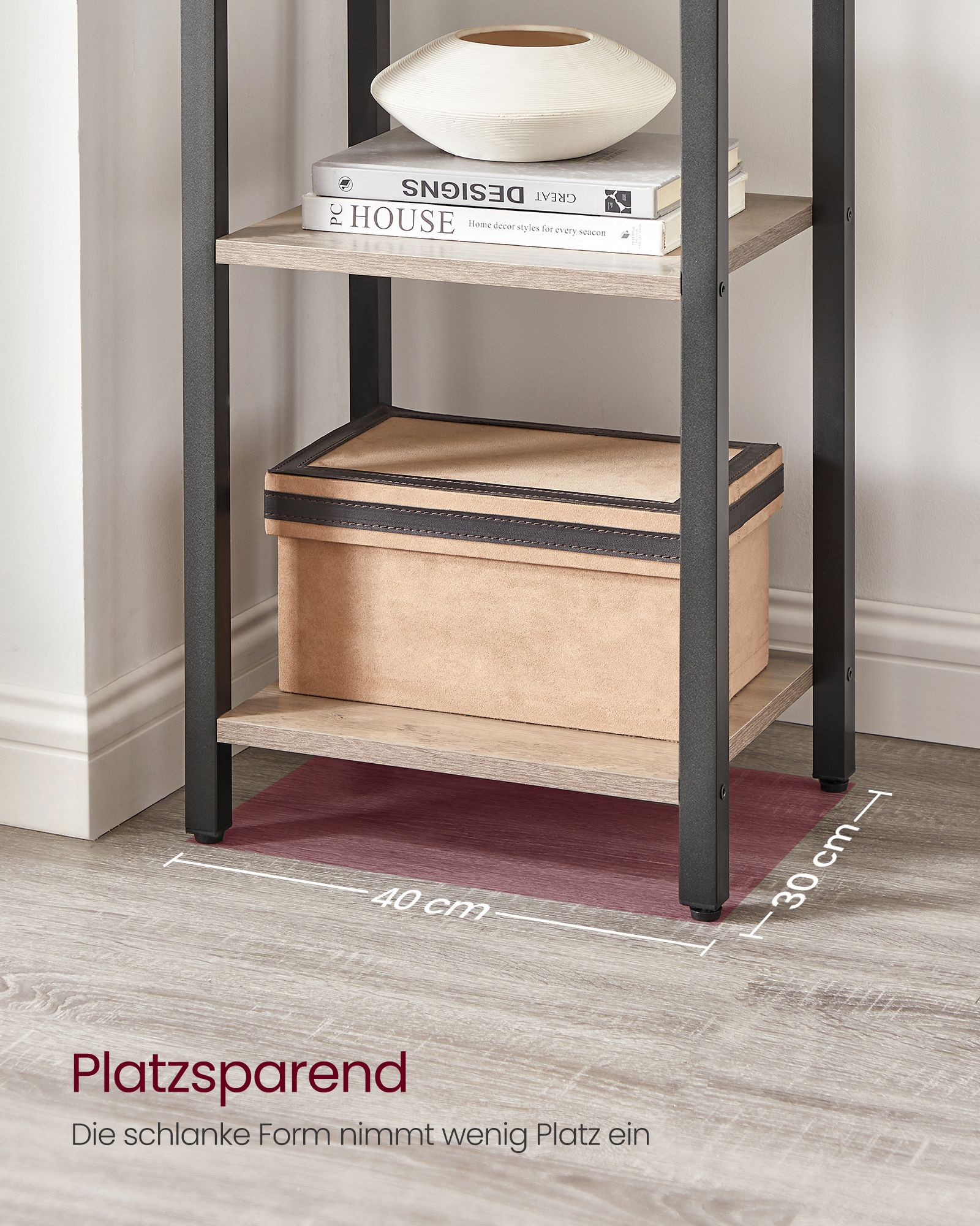Bücherregal-mit 6 Level-offene Regale-Brege-Zwdeln