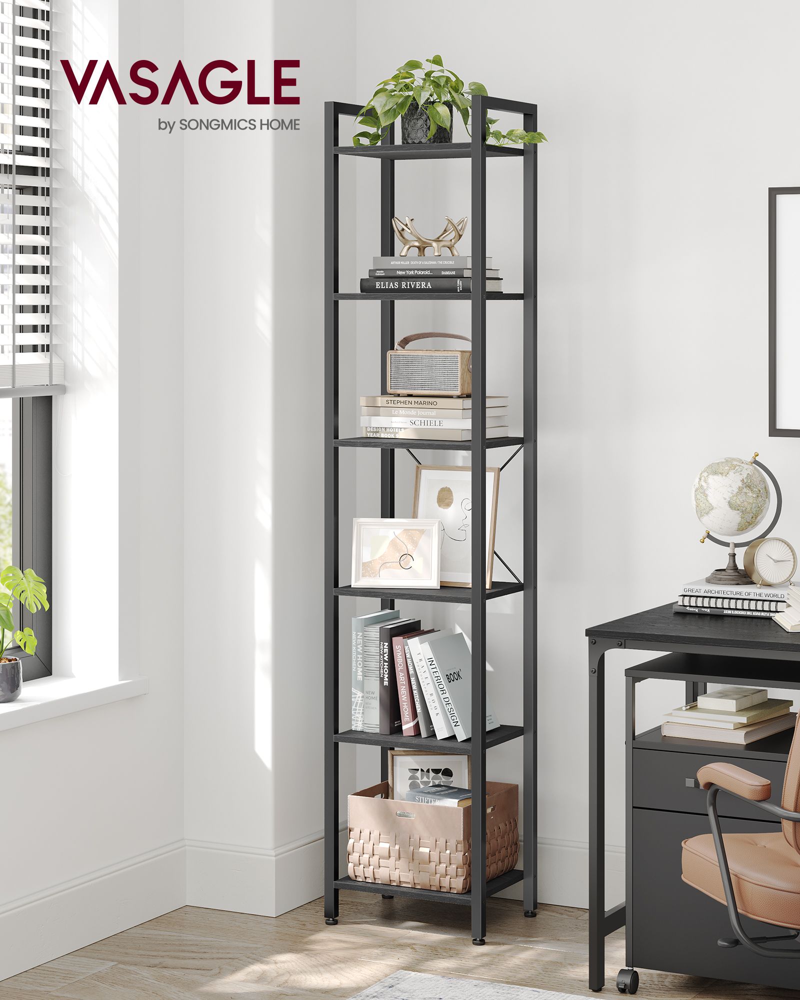 Bücherregal - mit 6 Levels und Griffen