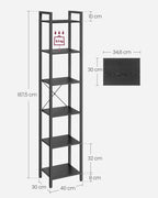 Bücherregal - mit 6 Levels und Griffen