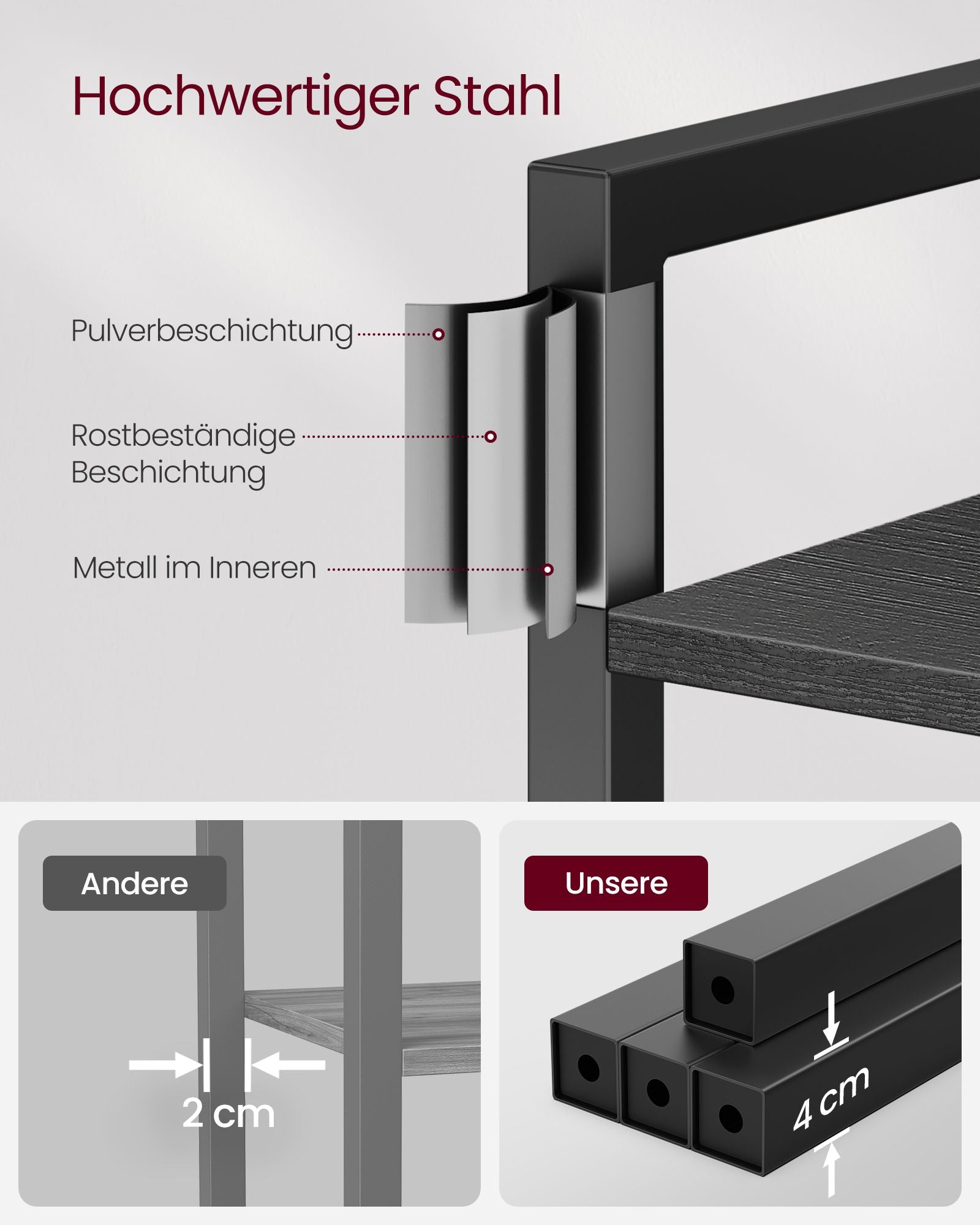 Bücherregal - mit 6 Levels und Griffen